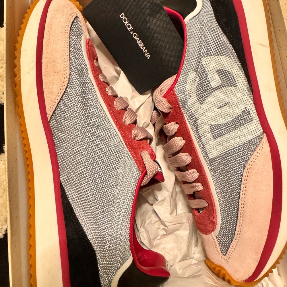 Dolce & Gabbana Red and Black Sneakers